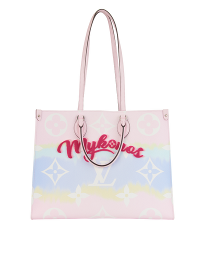 OnTheGo Mykonos GM, &pound;2,200, Handbags, Blue/Pink, Canvas, Front view